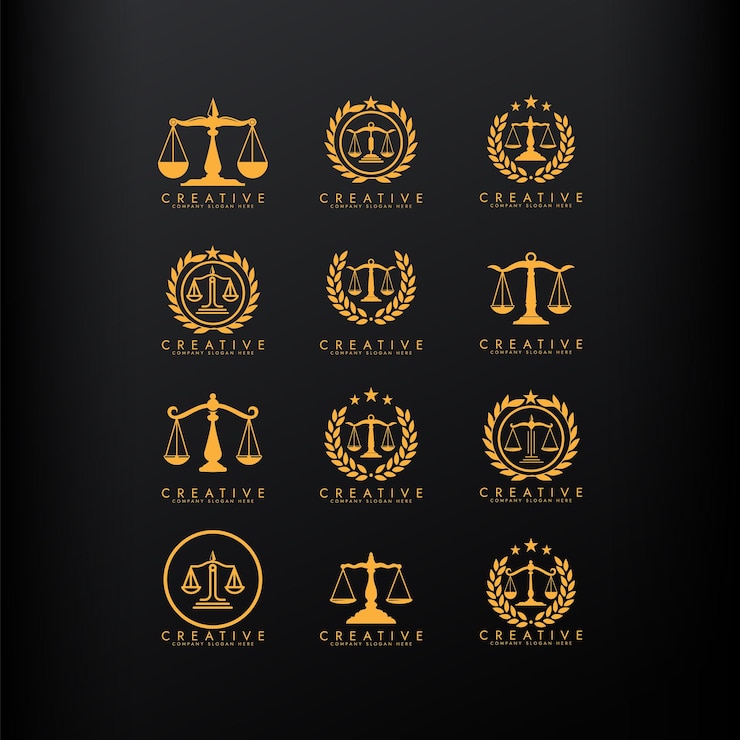 Law firm logo set designRevolution justice logo concept Lawyer logo vector template