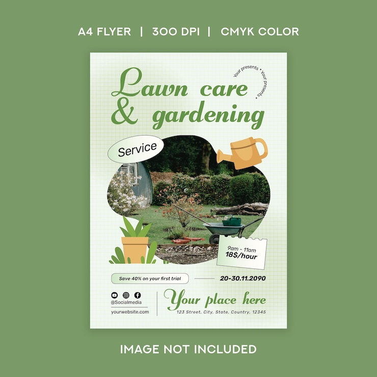 Vector lawn and garden services flyer