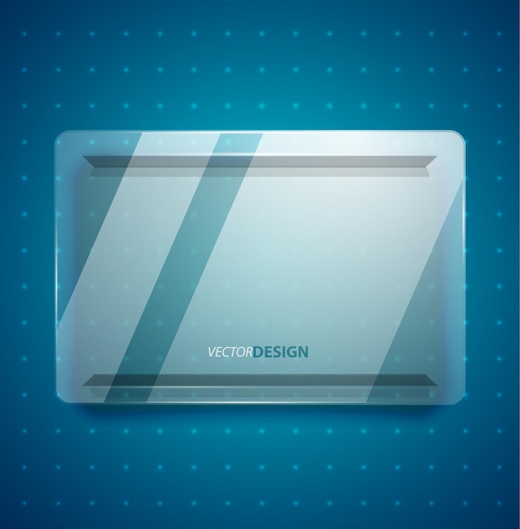Vector layar iklan kaca transparan