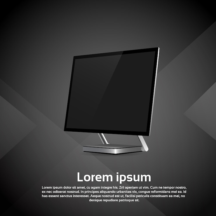 Vector layar kosong kosong stasiun kerja monitor desktop
