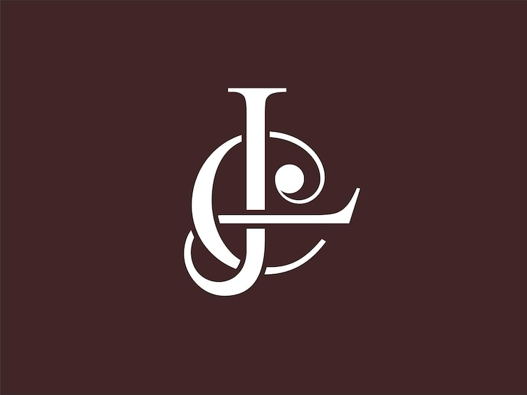 Vector lc classic and unique modern serif letter monogram logo formed by two letters l and c