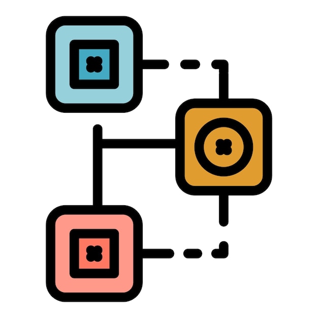 Leader team interaction icon Outline leader team interaction vector icon color flat isolated
