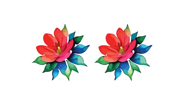 Vector leaf amp flower vector design watercolor style