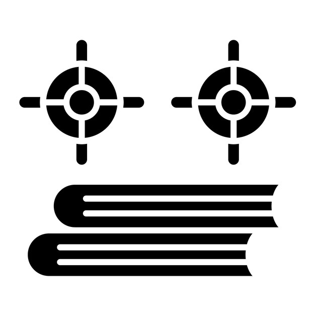 Learning Objective Glyph Solid Black Illustration