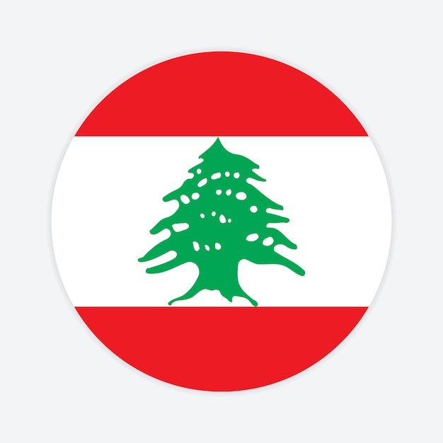 Lebanon round flag vector icon design Lebanon circle flag