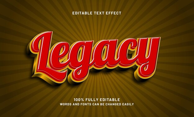 legacy editable text effect with a retro and classic theme