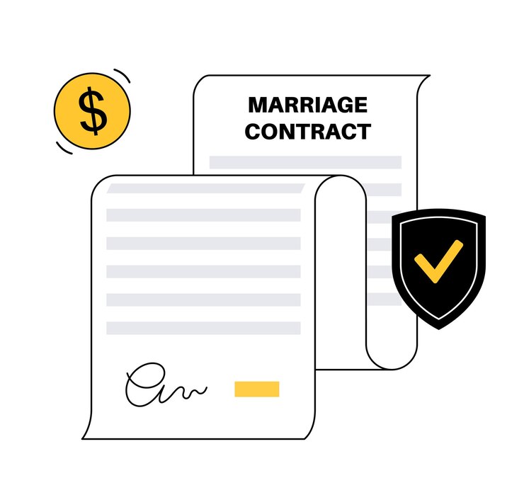 Vector legal marriage document