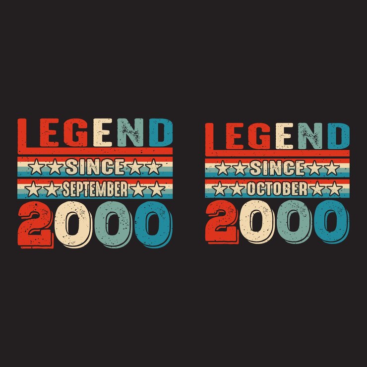 Vector legend since september and october 2000 t shirt designvintage birthday gift design