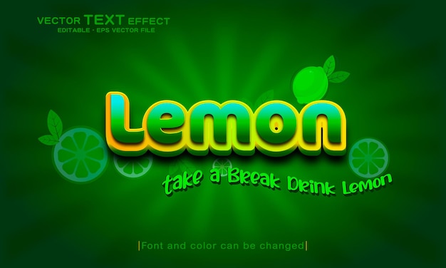 lemon 3d editable text effect modern font effect