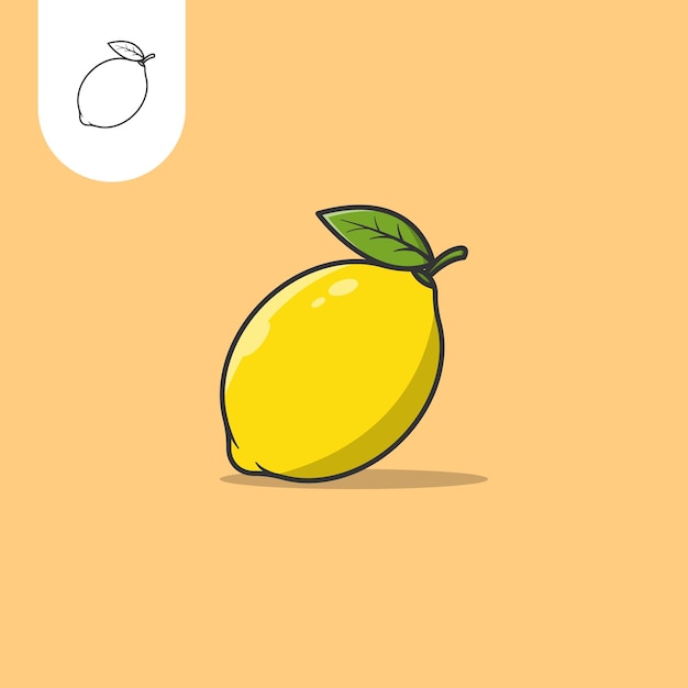 lemon flat icon design logo