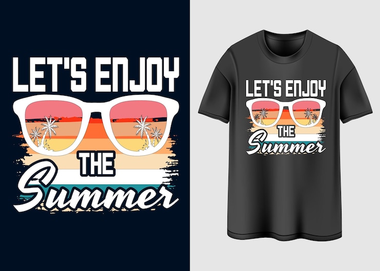 Vector let's enjoy the summer t-shirt design