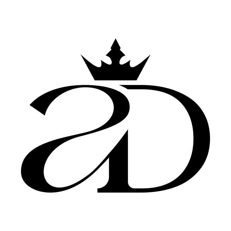 Vector letter ad logo design with a crown on it