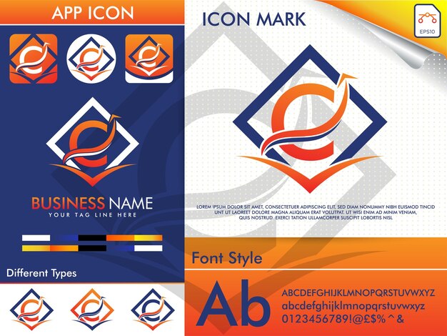 Letter C finance logo premium vector