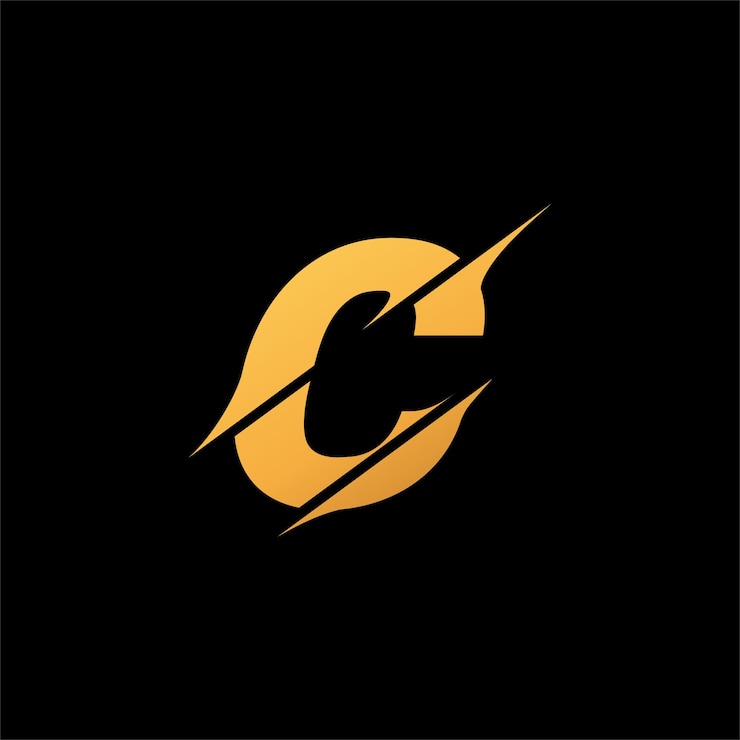 Vector letter c logo design colorful line