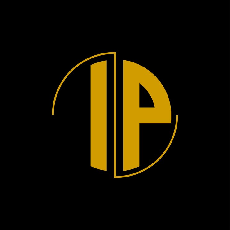 Vector letter circle logo design 'ip'