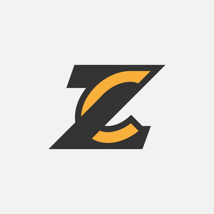 Vector letter cz or zc logo monogram logo letter c with z combination design logo template element