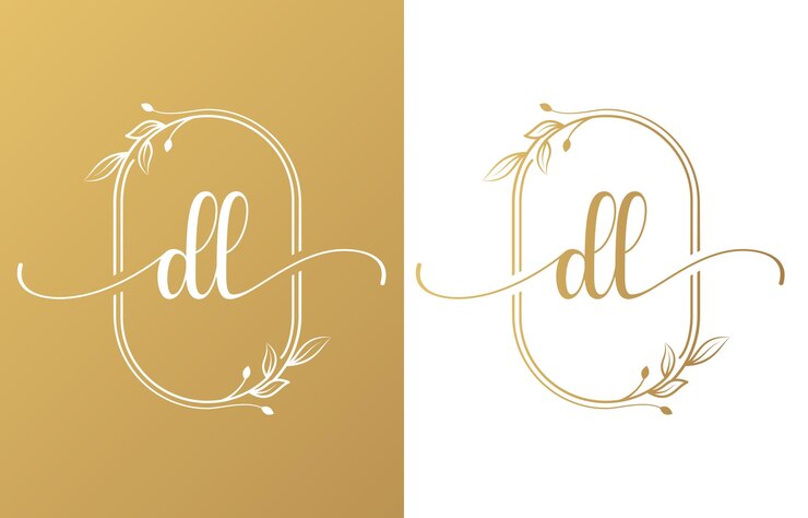 Vector letter d and l beauty logo with flourish ornament