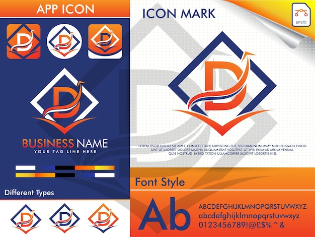 Letter D finance logo premium vector