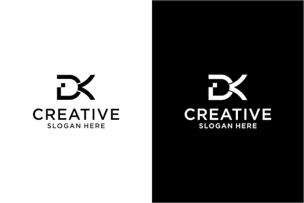 Letter d k Logo design concept
