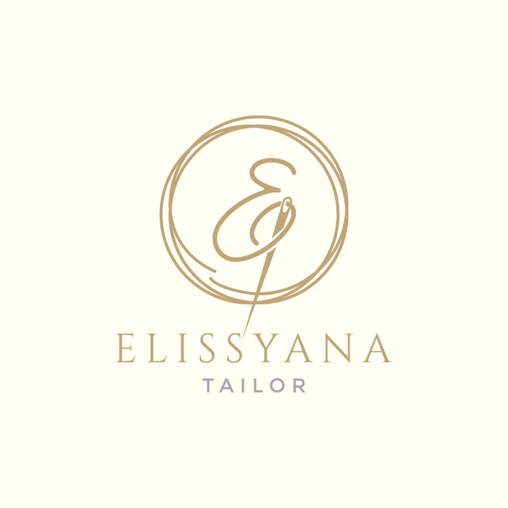 Vector letter e with yarn needle tailor logo design vector graphic symbol icon illustration creative idea