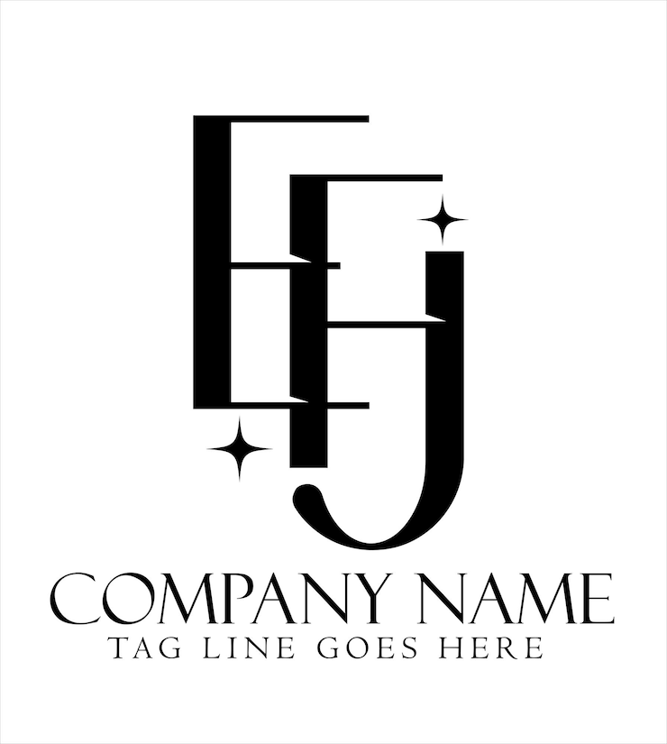 Vector letter efj or fej vector logo design for luxury fashion jewelry boutique and startup