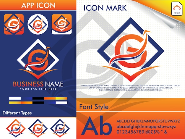 Letter G finance logo premium vector