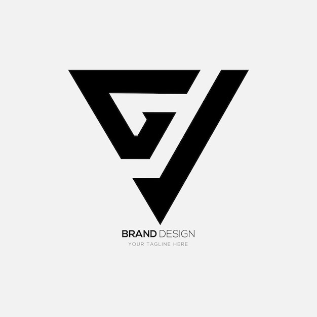 Letter gv or Vg initial triangle shapes alphabet monogram logo