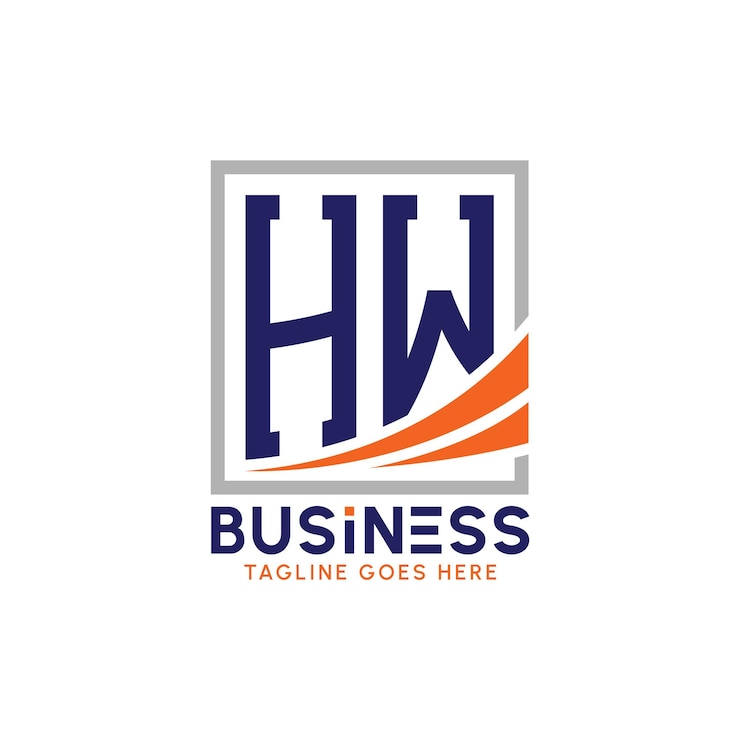 Vector letter hw business logo modern hw logo for corporate branding hw growth success logo