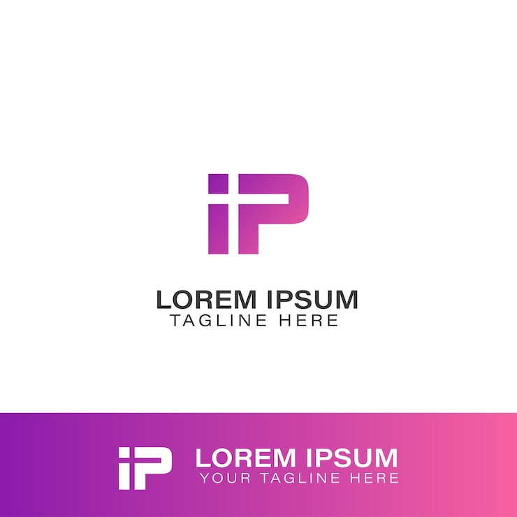 Vector letter ip logo design template