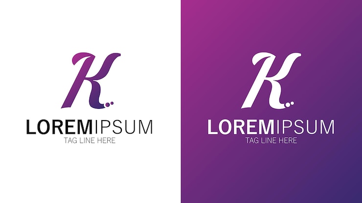 Vector letter k web logo design concept for company business corporates black and white theme vector eps