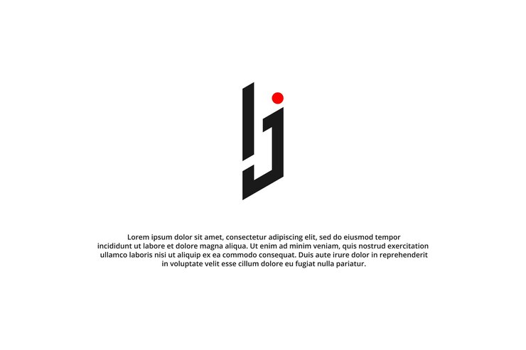 letter l and j modern minimal logo