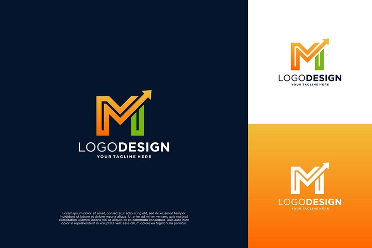 Vector letter m financial chart logo design accounting business financial logo