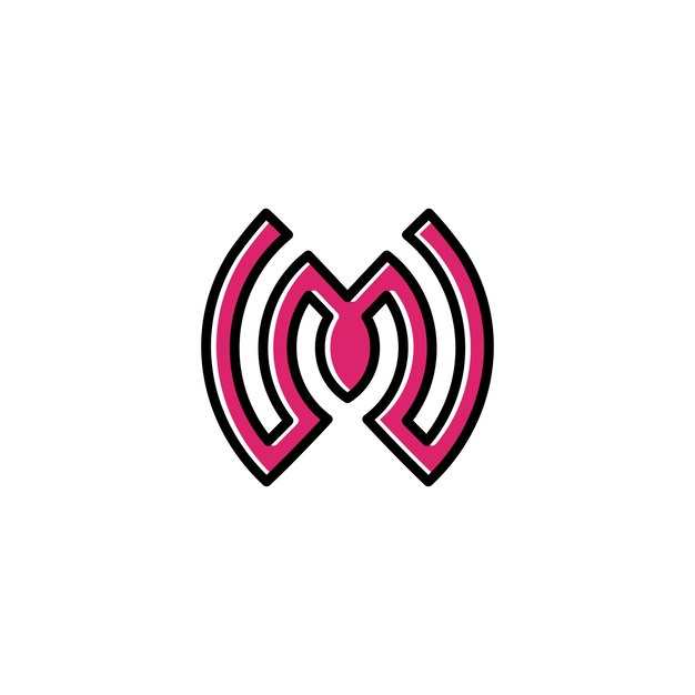 letter m logo design element vector with creative simple idea