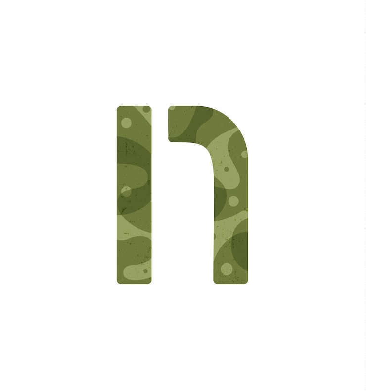 Vector letter n army alphabet military font element