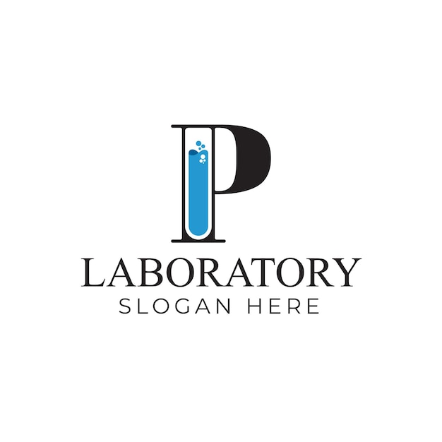 letter P laboratory logo