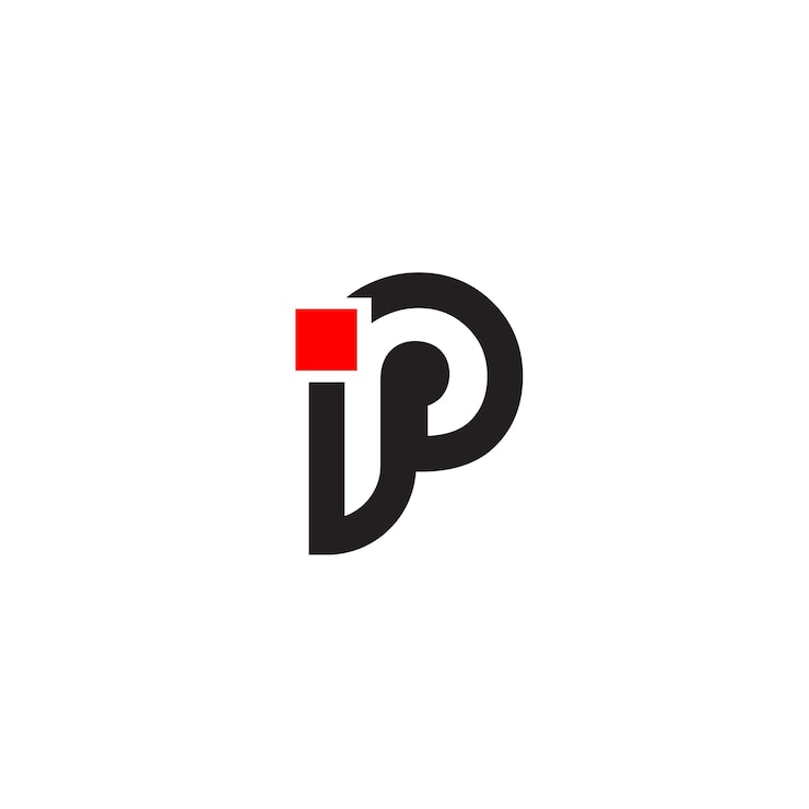 Vector letter p pixel logo design element
