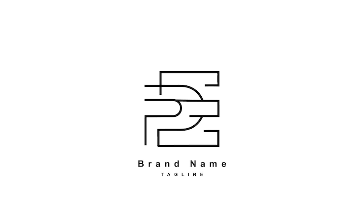 Letter PE monogram logo Trendy and Minimalist Letter EP QP Logo Design