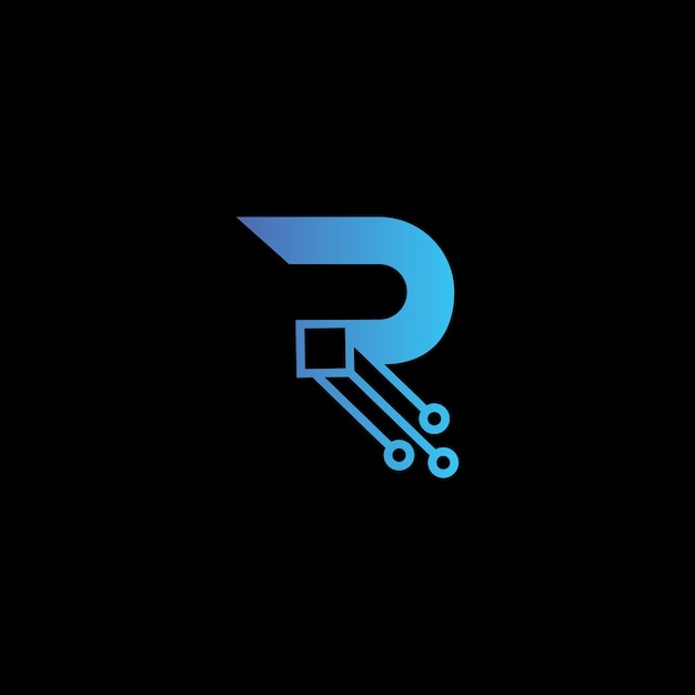 Letter R Tech Logo for Innovative Technology Solutions R tech logo design
