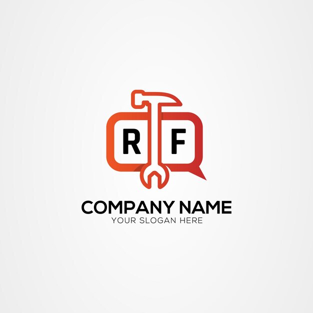 letter rf fr creative logo with services icon or chat logo isolated vector illustration