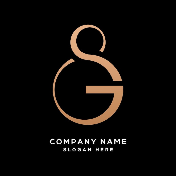 Vector letter sg luxury logo design gold color premium typography logo