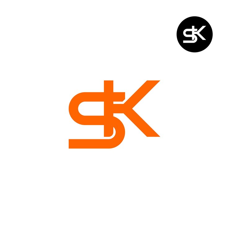 Vector letter sk monogram logo design