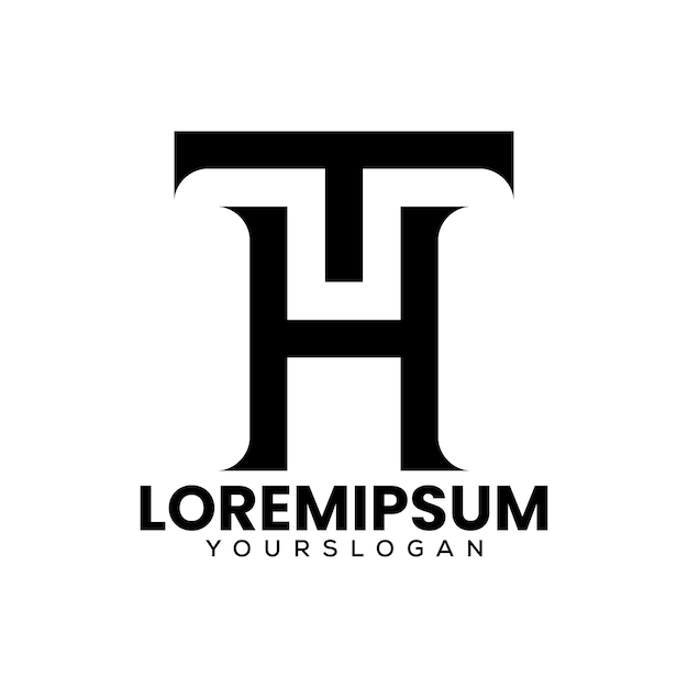 letter t h icon logo design