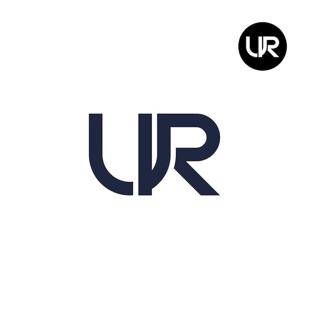 Letter UR Monogram Logo Design Simple