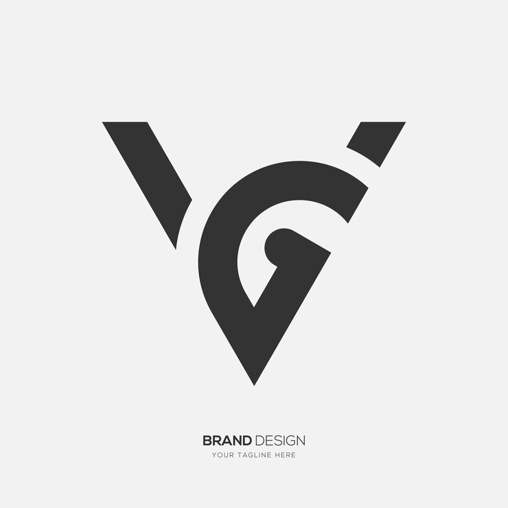 letter Vg or Gv triangle shape simple logo