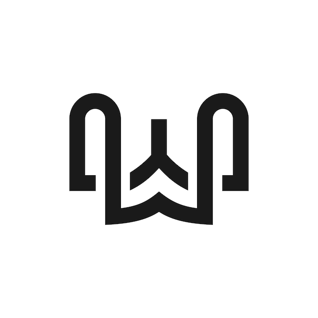 Letter w with modern creative and simple design idea