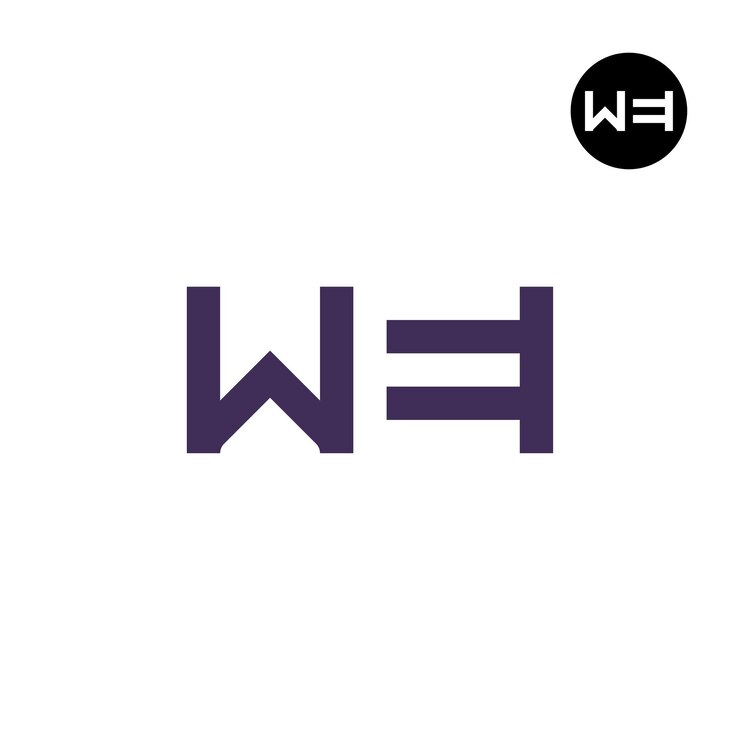 Vector letter wei logo negative space