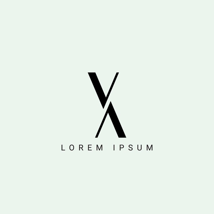 Vector letter xv and vx monogram initial logo geometric modern gradient grid logo