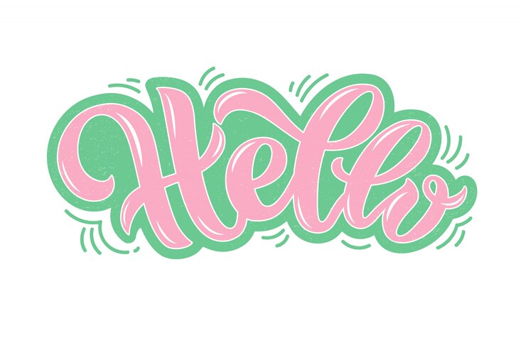 Vector lettering "hello" text