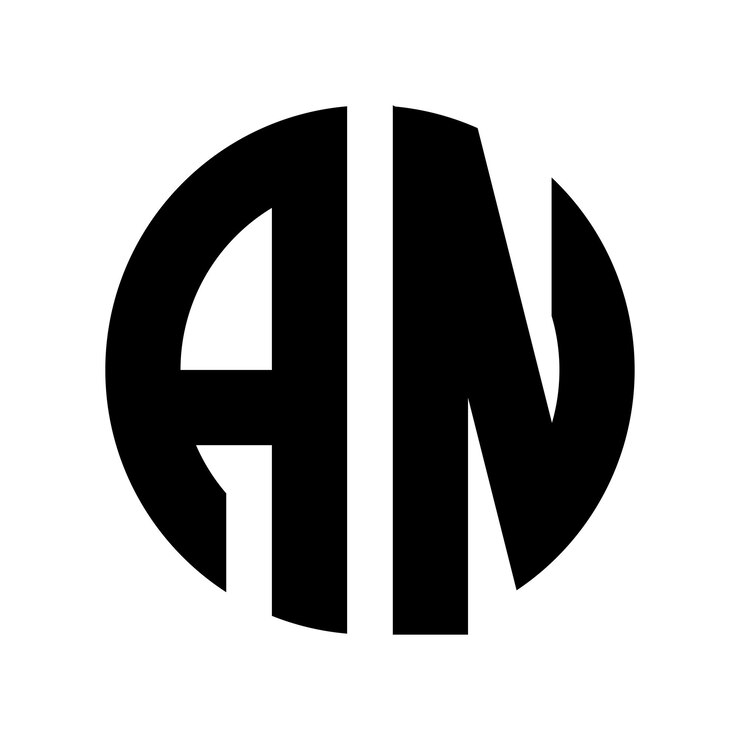 Vector letters an in a circular logo design