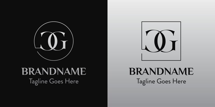 Vector letters cg in circle and square logo set for business with cg or gc initials